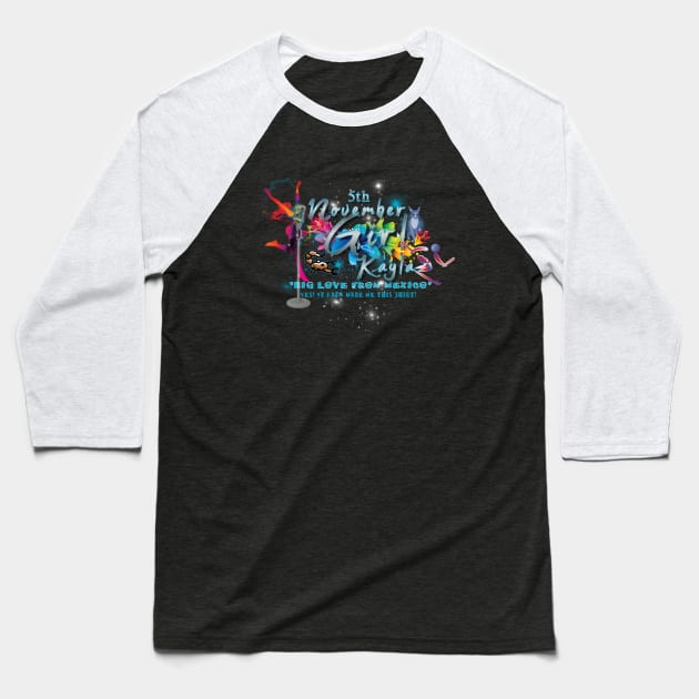 Kayla November Girl Baseball T-Shirt by jamesart